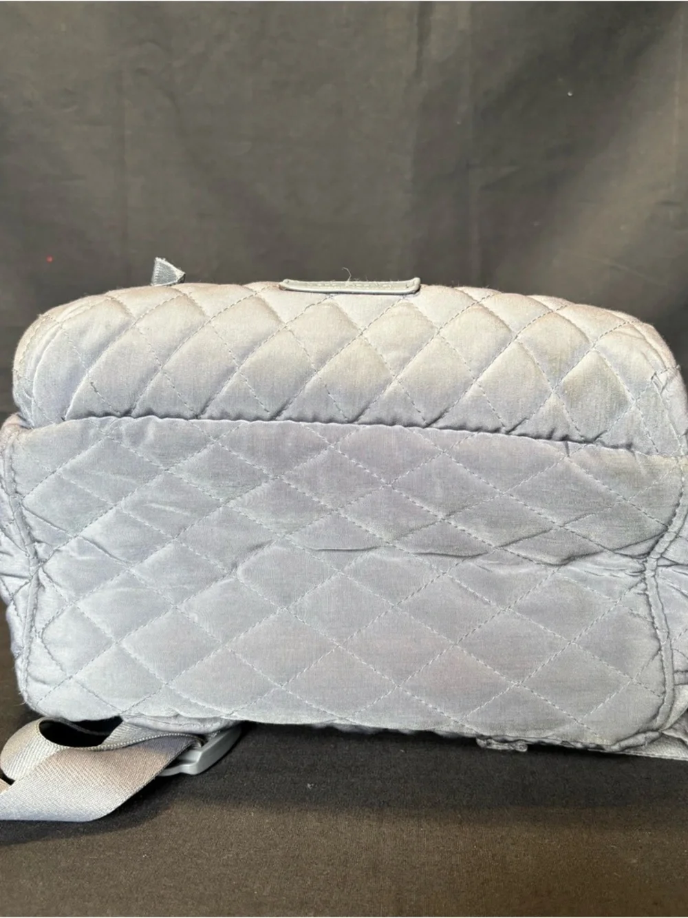 Vera Bradley Essential Compact Quilted Light Gray Mini Backpack